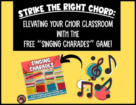 As a “Veteran” choir teacher, finding the perfect balance between fun and productivity can be a challenge. But fear not! Embrace the power of games in your middle and high school choir classroom and witness the transformative magic unfold. Middle School Choir Games, High School Music Classroom, Guess The Lyrics, Choir Classroom, Teacher Tips And Tricks, Middle School Choir, Choir Teacher, High School Choir, Charades Game