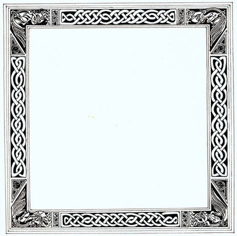 Celtic Border by Beryl Wells Hamilton Celtic Frames And Borders, Tattoo Borders, Celtic Frame, Medieval Border, Sca Illumination, Celtic Border, Celtic Gods, Calligraphy Drawing, Page Borders Design