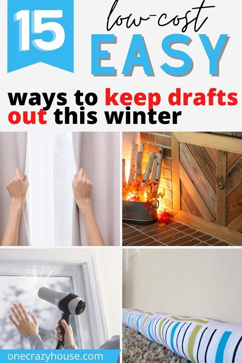 Drafty windows & doors can be make for a cold home and cause high heating costs. Use these simple, easy, and affordable DIY solutions to keep drafts out of your home this winter! #winter #winterize Winter Hacks Cold Weather, Window Insulation Diy, Drafty Doors, Cold Weather Hacks, Winter Curtains, Diy Insulation, Home Maintenance Tips, Drafty Windows, Home Maintenance Checklist