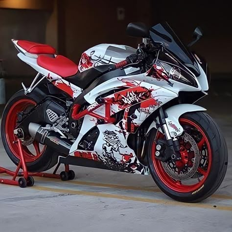 Ninja Bike, Pink Motorcycle, Motocross Love, White Motorcycle, Image Moto, Red Motorcycle, Motorcross Bike, Custom Street Bikes, Custom Sport Bikes