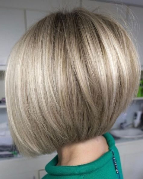 5. Classic Short Bob. Trust the classic short bob haircut to lend your appearance an alluringly cool vibe. A short bob haircut like this sleek, full-bodied, graduated bob will make you look demurely seductive. #hair #haircolor #hairstyle Asymmetrical Bob Short, Haircuts Trendy, Short Pixie Bob, Short Bob Cuts, Layered Bob Short, Bob Haircut For Fine Hair, Bob Hairstyles For Fine Hair, Hair Haircuts, Short Bob Haircuts