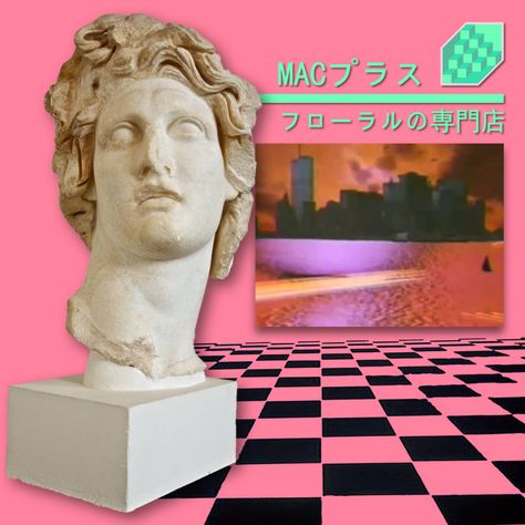 Macintosh Plus - Floral Shoppe [2500x2500] - Imgur Western Writing, Vaporwave Music, Ancient Greek Sculpture, Music Journal, Vaporwave Aesthetic, Japanese Characters, Common Themes, The Secret History, Music Genres