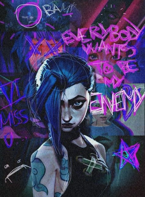 Jinx Wallpaper, League Of Legends Poster, Jinx League Of Legends, League Of Legends Characters, Blue Hair, Anime Character Design, League Of Legends, Aesthetic Anime, Anime Wallpaper