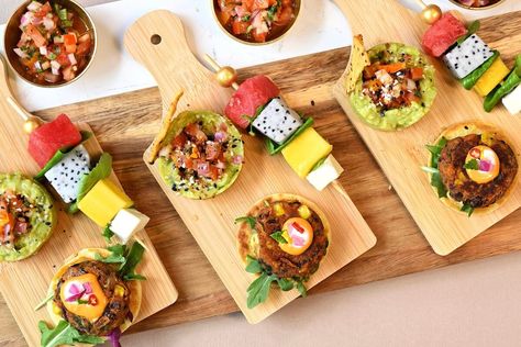 Mexican Personal Boards — adorable and perfect for entertaining, these boards feature a sweet potato black bean taco and avocado tartare! Endlessly customizable, I love showcasing fresh flavors in … Mango Guacamole Recipe, Avocado Tartare, Mango Guacamole, Boiling Sweet Potatoes, Indian Cheese, Cilantro Chutney, Sweet Potato Tacos, Sweet Potato Black Beans, Tamarind Chutney