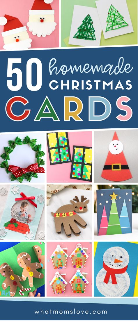 50 Homemade DIY Christmas Cards for Kids To Make Natal, Year 3 Christmas Cards, Christmas Card For Parents From Kids, Christmas Cards Preschoolers Can Make, Christmas Cards Toddlers Can Make, Christmas Cards From Kids To Parents, Christmas Card Activities For Kids, Eyfs Christmas Cards, Christmas Cards For Parents From Kids