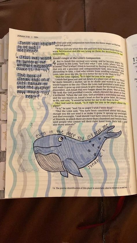 Drawing In Bible, Bible Drawings Sketches Art Journaling, Jonah Bible Journaling, Bible Doodles Simple, Jonah Bible Study, Verse Drawings, Bible Annotations, Illustrating Bible, Bible Drawings