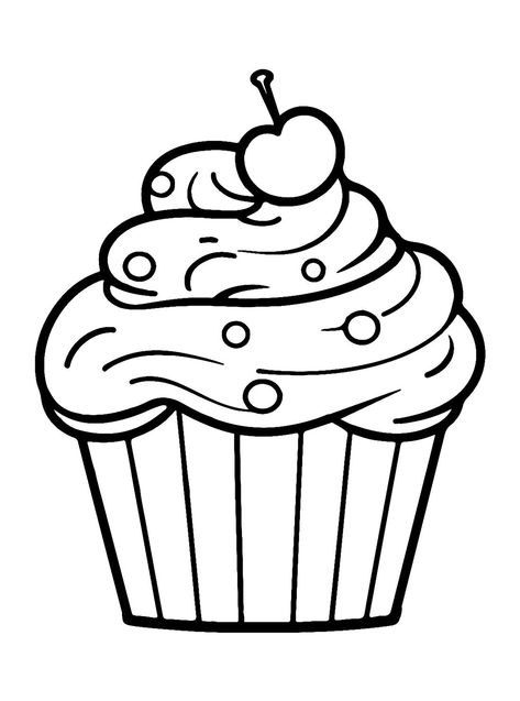 Drawings Of Cupcakes, Cupcake Colouring, Cupcake Coloring Pages Free Printable, Cupcake Tattoo Designs, Cupcake Painting, Lol Coloring Pages, Cupcake Tattoos, Lol Coloring, Mom Coloring Pages