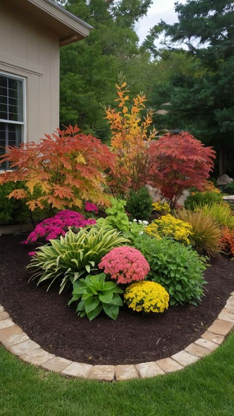 Transform your front porch into a cozy fall garden oasis with simple DIY dcor ideas that add charm to small spaces From blooming flowers to easy outdoor accents create a welcoming landscape in Zone 6 with a touch of Texas inspiration Explore budget-friendly ways to decorate front yards and porches including Boxburg accents and kid-friendly projects Upgrade your fall landscape with Zone 5 and Zone 6 plants turning your outdoor space into a serene autumn retreat Simple Fall Landscaping Front Yard, Landscaping With Mums, Zone 6 Landscaping Front Yards, All Year Round Plants Front Yards, Front Yard Landscaping Texas, Year Round Plants Front Yards, Texas Garden Ideas Landscape Design, Front Window Landscaping, Fall Flower Beds In Front Of House