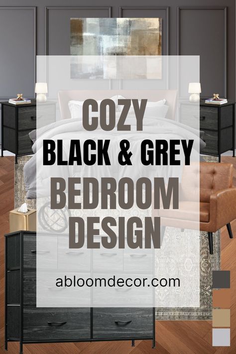 Elevate your bedroom aesthetic with my cozy black and grey bedroom design, featuring a captivating blend of black, grey, and brown tones. Uncover modern masculine bedroom inspiration in my shoppable bedroom mood board, offering a curated collection of moody bedroom decor that evokes a sense of refined comfort. With cozy bedroom ideas at your fingertips, transform your space into a sanctuary of style and relaxation, perfect for a men's bedroom design.