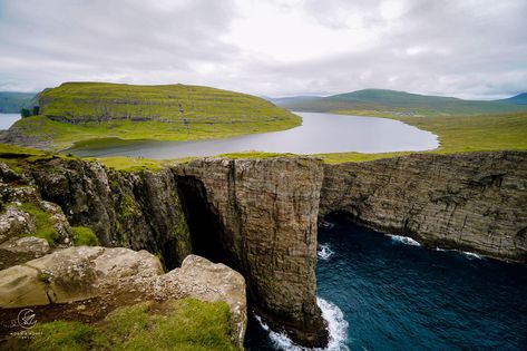 Lake Sørvágsvatn and the Trælanípa Cliff Hike, Faroe Islands Faroe Islands Travel, Turf House, Cottages By The Sea, Scandinavia Travel, Faroe Islands, Island Travel, Boat Tours, Amazing Places, Scandinavia