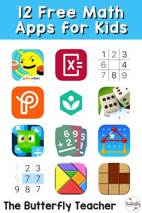 Math Apps For Kids, Best Learning Apps, Free Math Centers, Free Educational Apps, Best Educational Apps, Online Preschool, Mathematics Activities, Elementary Math Classroom, Math Apps