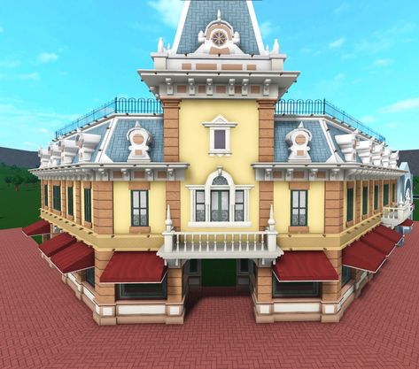 Bloxburg Fancy House, Bloxburg Museum, Roblox Studio Builds, House Ideas Sims 4, Roblox Builds, Bloxburg Inspiration, Roblox House Ideas, Homestead Layout, Roblox Studio