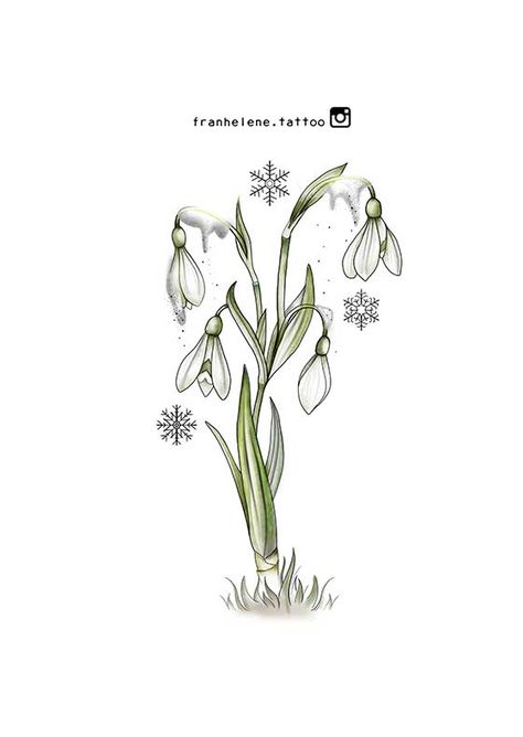 Snow drop tattoo design - High resolution files and stencil available at - fran.helene@outlook.com Snowdrop Tattoo Design, Snow Drop Tattoo, Snow Drop Flower Tattoo, Snowdrop Flower Tattoo, Witch Pinup, Drop Tattoo, Flower Snowdrop, Snow Drops Flowers, Anniversary Tattoo