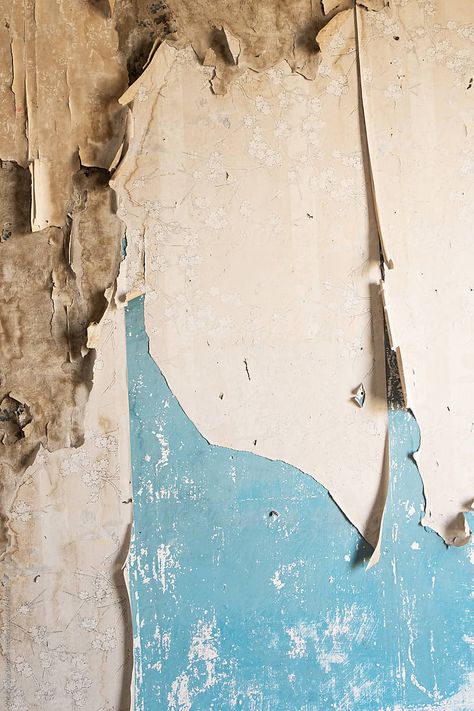 Abandoned Wallpaper, Decay Aesthetic, Peeling Wallpaper, Cracked Wall, Bamboo Structure, Floor Texture, Texture Inspiration, Abandoned House, Yellow Wall