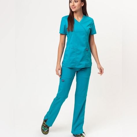 Cherokee Teal Scrub Set Teal Scrubs, Scrub Sets, Scrubs, Plus Fashion, Outfit Inspo, Jeans Shoes, Fashion Tips, Closet, Styling Tips