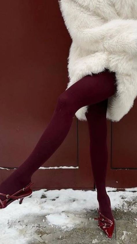 From red tights to balloon jeans, we've rounded up the biggest fashion trends about take over in 2024. Click to read more.. Couture, Haute Couture, Bodysuit And Tights Outfit, January 2024 Fashion Trends, Socks Trend 2024, Red Details Outfit, Red Tights Outfit 2023, Red Tights Outfit Winter, 2024 Trend Predictions