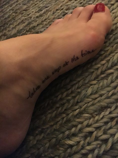 Tattoo... Take one step at the time... Tattoo One Step At A Time, One Step At A Time Tattoo, One Step At A Time, Time Tattoos, Pretty Quotes, Fish Tattoos, Jesus Fish Tattoo, Tattoo Quotes, Tattoo Ideas