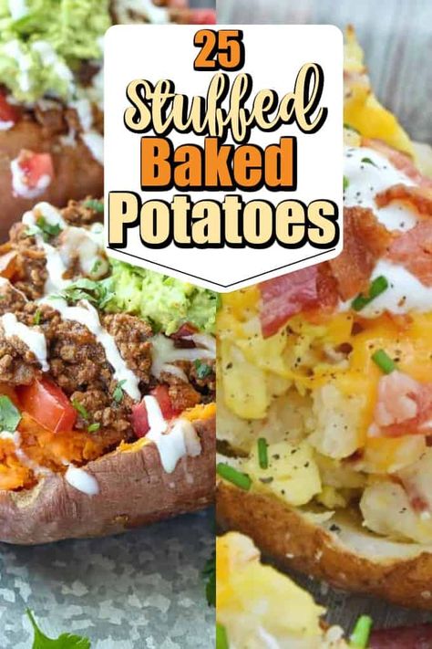 Meat Stuffed Baked Potatoes, Bbq Loaded Baked Potato, Gourmet Baked Potato, Stuffed Jacket Potato Recipes, Loaded Baked Potato Bar Toppings, Baked Potatoes With Meat, Stuffed Baked Potato Recipes, Sides Potatoes, Bbq Baked Potatoes