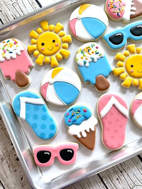 Summer Birthday Cookies Pool Party Cookies Beach Birthday Party Summer Birthday Party Pool Party One Dozen - Etsy Pool Party Second Birthday, 1 Year Summer Birthday Party, Pool Party Themed Snacks, 1st Bday Pool Party Ideas, Summer Birthday Party Decor, 1 Year Birthday Pool Party, Pool Party 8th Birthday, 3rd Birthday Pool Party For Girl, Pool Party 3rd Birthday