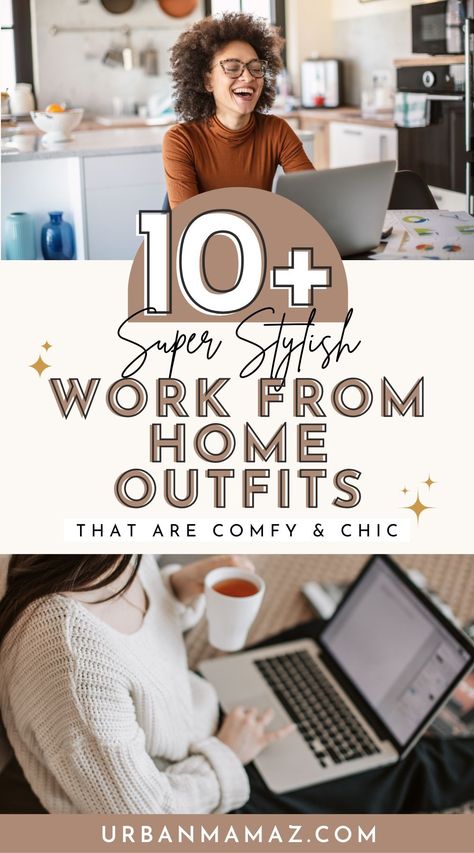 Looking for super stylish work from home outfits that are comfy and chic? Check out these comfy and chic work from home outfits that don't include sweatpants. Home Outfit Women, Comfy Work From Home Outfits, Home Outfit Ideas, Work From Home Outfit Ideas, Wfh Outfits, At Home Outfits, Work From Home Outfit, Legitimate Work From Home, Comfortable Clothes