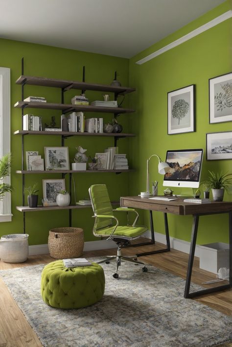 Transform your workspace into a lively oasis with Euphoric Lime (SW 6435) paint. Follow this daily routine for interior designers to create a Lime Delight oasis. #Ad #homedecor #homedesign #trendgirlApartment #Painthome #interiorarchitecture Wall Colors Green Room Colors
Bright Room office Colors
Apartment Renovation
Home office Remodeling
Modern Paint Colors
2024 Green Paint Office, Lime Green Paint Colors, Lime Green Paint Color, Bright Green Walls, Lime Green Wall, Bright Green Paint, Paint Colors 2024, Green Room Colors, Green Home Offices