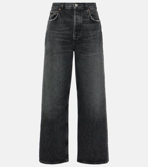 Low Slung Baggy wide-leg jeans in black - Agolde | Mytheresa Black Jeans Baggy, Black Baggy Jeans Outfit, Baggy Jeans Black, Baggy Wide Leg Jeans, Black Baggy Jeans, Baggy Jeans Outfit, Outfits Baggy, Latest Jeans, Black Jeans Outfit