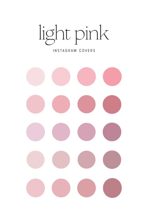 Solid Color Highlight Covers Instagram, Blush Instagram Highlight Covers, Shades Of Pink Insta Highlights, Instagram Story Color Palette, Instagram Highlight Colors, Pink Highlights Cover Instagram, Instagram Cute Highlight Covers, Pink Color Palette Aesthetic, Pink Pallette Aesthetic