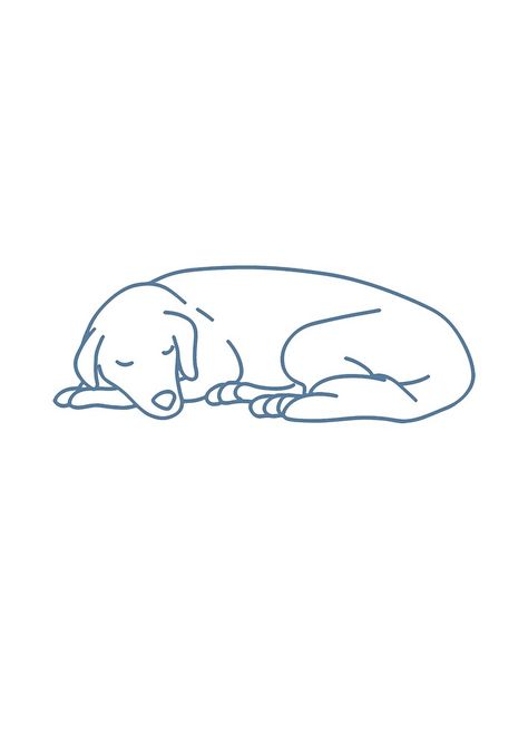 "sleeping dog sticker t shirt" by prosiaczeklove | Redbubble Dog Drawing Sleeping, Sleeping Puppy Drawing, Sleep Dog Illustration, Lab Line Drawing, Dog Laying Down Tattoo, Dog Curled Up Drawing, Dog Curled Up Tattoo, Dog Line Illustration, Dog Lying Down Drawing