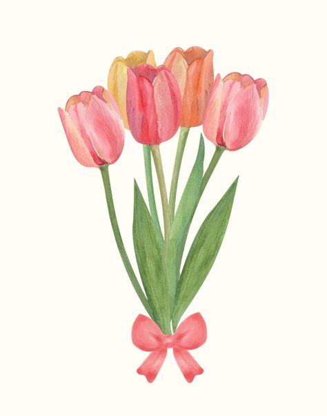 PINK watercolor tulips, 1 print, works best in 11x14 size, cute wall decor for dorm, bedroom, apartment etc. Pink Tulips Drawing Aesthetic, Watercolor Tulip Bouquet, Drawings For Room Wall Art Aesthetic, Water Colour Prints, Preppy Posters For Room Print, Watercolor Room Decor, Photo Prints Aesthetic, Drawing For Room Decor, Pink Pictures For Wall