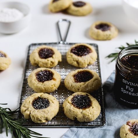 Fig Thumbprint Cookies | Our Recipes | FOODMatch Fig Spread, Cultural Food, Jam Cookies, Fig Jam, Thumbprint Cookies, Fun Foods, Classic Cookies, Cookie Exchange, Shredded Coconut