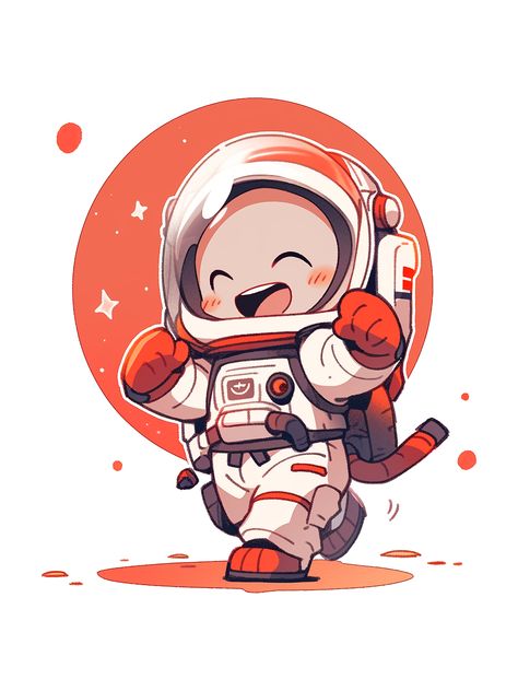 A cute Q version astronaut Illustration Art Cute, Flower Tile Pattern, Astronaut Illustration, Cute Astronaut, Cute Hippo, Cyberpunk Girl, Portrait Cartoon, Manga Cute, Art Cute