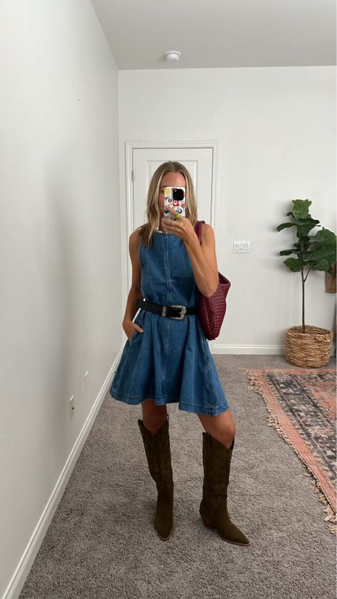 Women’s Denim Dress Summer Casual … curated on LTK Fall Jean Dress Outfits, Jean Dress Fall Outfit, Blue Dress With Boots, Jean Dress Outfit Fall, Blue Jean Dress Outfit, Demin Dress Outfit, Denim Dress Outfit Fall, Jean Dress Outfits, Jeans Dress Outfit