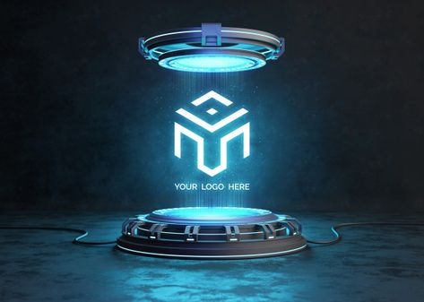 Futuristic pedestal for logo mockup | Premium Psd #Freepik #psd #logo #mockup #3d #branding Logo 3d Effect, 3d Branding, Glass Signage, مركز ثقافي, Office Logo, Design Club, Wall Logo, How To Think, Sign Mockup