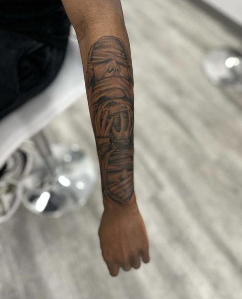 Forearm Tattoo With Clouds, Fear None Tattoo Men, Fear None Tattoo, Creative Tattoo Ideas For Men, Tattoo With Clouds, Outer Forearm Tattoo Men, Ja Morant Style, Arm Tattoos Black, Memorial Tattoo Ideas