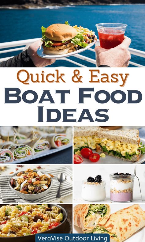 Lake Meals Easy, Boat Snacks Ideas Parties Food, Boating Meal Ideas, Dinner On The Boat Ideas, Boat Day Sandwiches, Meals For Lake Weekend, Lake Lunch Food, Sailing Food Ideas, Foods To Take On A Boat