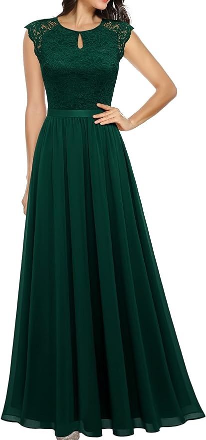 Amazon.com: Dressystar Women's Lace Chiffon Bridesmaid Dress Long Formal Evening Party Maxi Dress Cap Sleeve 0055 Burgundy XXL : Clothing, Shoes & Jewelry Lace Dress Short, Party Dresses With Sleeves, Lace Chiffon Bridesmaid Dress, Lace Bridesmaid Dress, Dress Wedding Party, Sleeveless Bridesmaid Dresses, Long Dress Design, Modest Bridesmaid Dresses, Lace Chiffon