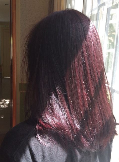 Maroon Red Hair Color, Shag Haircut Color Ideas, Simple Dyed Hair, Maroon Dyed Hair, Maroon Hair Color Burgundy, Maroon Hair Burgundy Wine, Aesthetic Hair Colour, Burgandy Hair Color, Hair Color Diy At Home