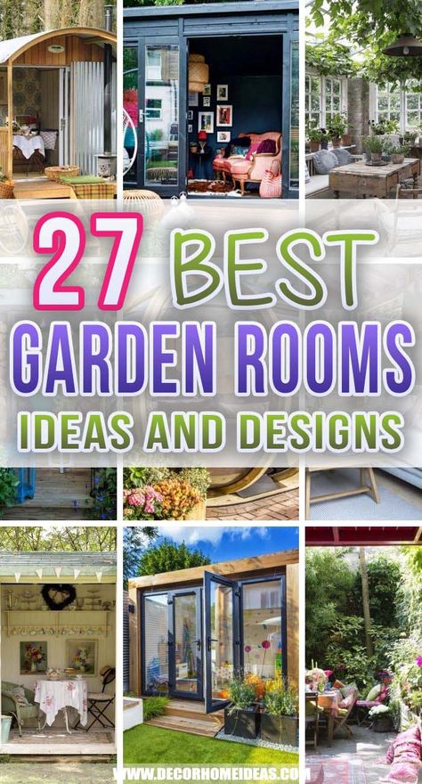 Best Garden Rooms Ideas. Whether you and your family needs more space – or you simply want a sunroom or an outdoor sitting area, these garden rooms ideas will offer the perfect inspiration #decorhomeideas Greenhouse With Sitting Area, Outdoor Study Area, Garden Room Decor Ideas, Garden Rooms Outdoor Spaces, Garden Sitting Area Ideas, Small Garden Room Ideas, Garden Rooms, Backyard Sitting Areas, Garden Room Interiors