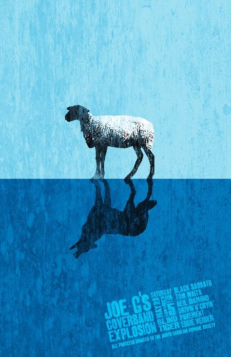 Texture  Joe G's Coverband Explosion poster | Communication Arts Explosion Poster, Sheep Poster, Sheep Drawing, Wolf Clothing, Sheep Illustration, Wolf Illustration, Sheep Clothing, Communication Art, Typography Inspiration