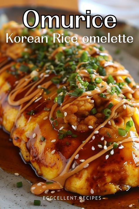 If you are craving a blend of savory and sweet flavors, Omurice (Korean Rice Omelette) is a must-try recipe. #Omurice recipe #omurice recipe japanese #omurice recipe japanese easy #omurice recipe japanese fried rice #omurice recipe japanese omelettes #omurice sauce #omurice sauce recipe #Korean Omurice #Korean Omurice recipe #omurice aesthetic korean #Korean Rice omelette Omurice Aesthetic, Easy Omurice Recipe, Omurice Recipe Japanese, Japanese Omurice, Rice Omelette, Omurice Recipe, Fluffy Omelette, Japanese Fried Rice, Recipe Korean