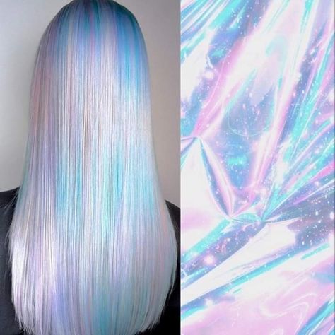 Holographic Hair, Cute Hair Colors, Rainbow Hair Color, Creative Hair Color, Candy Hair, Multicolored Hair, Beautiful Hair Color, Platinum Hair, Pretty Hair Color