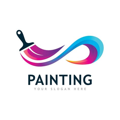 Painting Logo Design Ideas, Paint Brush Logo, Logo Casa, House Symbol, Brush Logo, Paint Logo, Logo House, Painting Logo, Make Your Own Logo