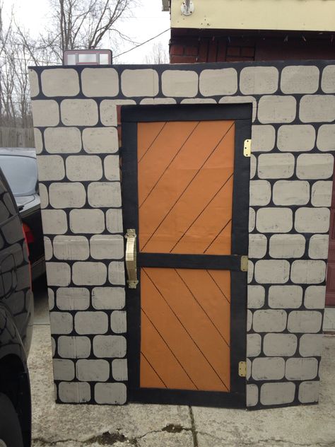 Inn door Stage Door Prop Set Design, Cardboard Door Prop, Cardboard Door Diy, Cardboard Door, Cardboard Props, Theatre Diy, Christmas Stage, Play Props, Stage Door