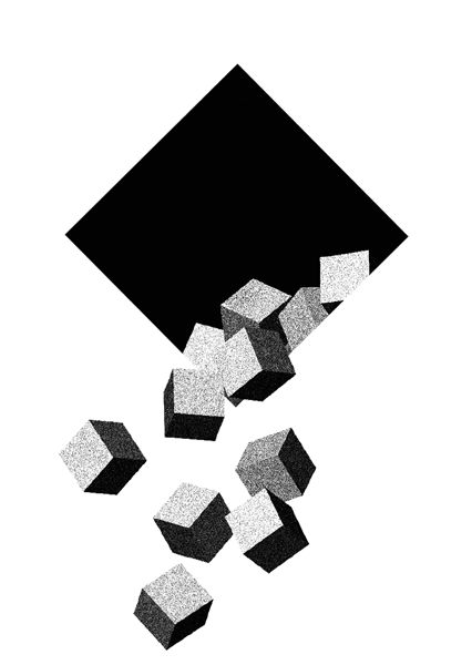 This drawing represents shapes by showing a number of cubes pouring out of a hole. The shading and tinting of the cubes in relation to the light source makes them look 3 dimensional. Soyut Sanat Tabloları, Principles Of Design, Elements Of Design, Shape And Form, Geometric Art, Art Drawings Sketches, Graphic Design Inspiration, Art Forms, Art Lessons