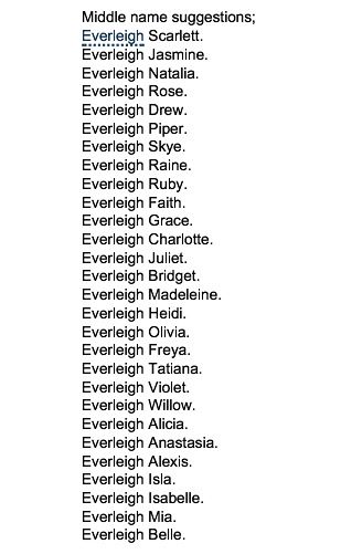 I love the name Everleigh!!! Her name will be Everleigh Wynn (for my great-grandmother) Double Barrel Girl Names, Everleigh Name, Future Journal, Rare Baby Girl Names, Babies Names, List Of Girls Names, Middle Names For Girls, Korea University