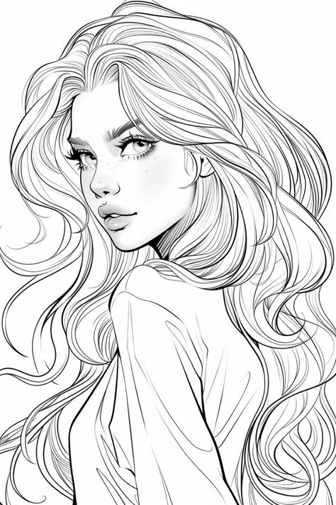 Colouring Page Croquis, Poses Simple, Male Character Design, Poses Romantic, People Coloring Pages, Hair Clipart, Pencil Drawings Of Girls, Romantic Couple Poses, Color Drawing Art