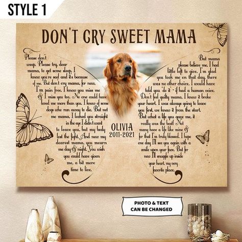 Dog Poems, Dog Sympathy Gifts, Dog Remembrance, Dog Sympathy, Dog Custom, Dog Memorial Gift, Remembrance Gifts, Personalised Canvas, Brown Dog