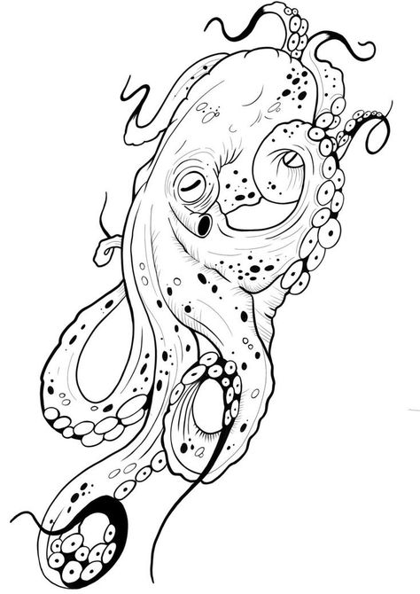 Octopus Coloring, Octopus Sketch, Octopus Tattoo Sleeve, Warrior Tattoo Sleeve, Octopus Coloring Page, Octopus Drawing, Octopus Tattoo Design, Octopus Tattoos, Zodiac Tattoos