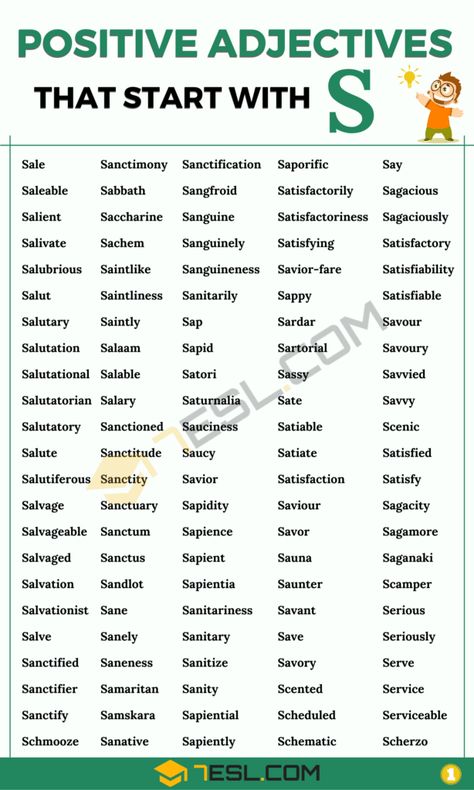 When it comes to positive adjectives, there are several that start with the letter s. These aren't just great words to use when you're trying to ... Positive Adjectives, Describe Someone, Scrabble Words, Words To Describe Someone, S Words, The Letter S, English Language Teaching, Nothing To Fear, Words To Use