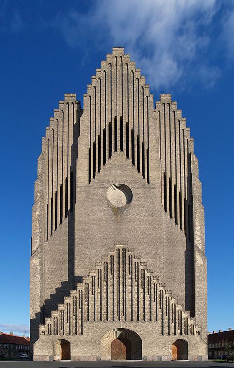 The term Brick Expressionism describes a specific variant of expressionist architecture that uses bricks, tiles or clinker bricks as the main visible building material. Buildings in the style were erected mostly in the 1920s, primarily in Germany and The Netherlands,[1] where the style was created. Architecture Cool, Gothic Church, Sacred Architecture, Religious Architecture, Cathedral Church, Amazing Buildings, Church Architecture, Church Building, Art Deco Architecture